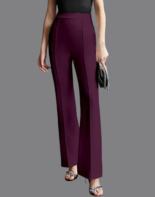 HouseOfCommon Regular Fit Women Purple Trousers