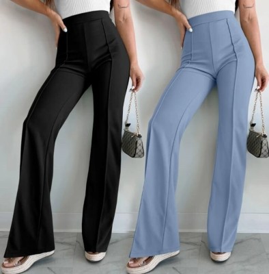 GRIOPY Relaxed Women Black, Light Blue Trousers