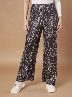 DTR FASHION Regular Fit Women Brown, White Trousers