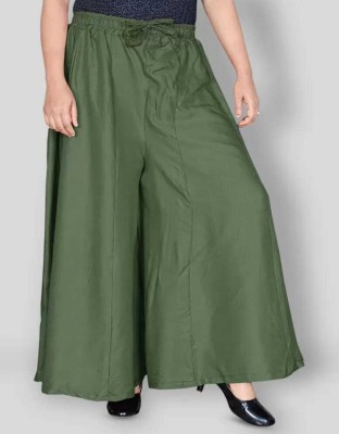 Biubaa Relaxed Women Green Trousers