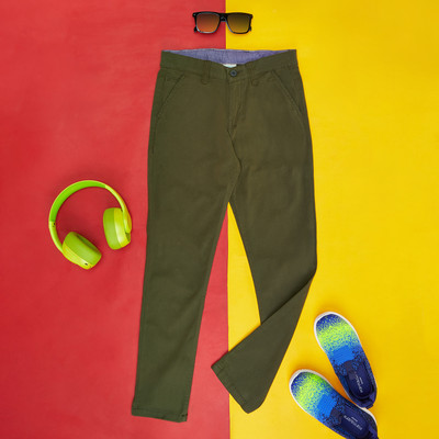 Pantaloons Junior Regular Fit Boys Green Trousers