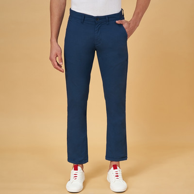 Byford by Pantaloons Slim Fit Men Blue Trousers
