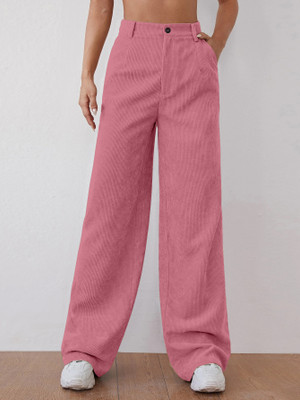 Rajovati Slim Fit Women Pink Trousers