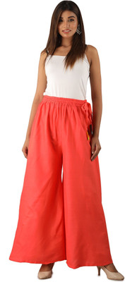 KANCHUK Flared Women Pink Trousers