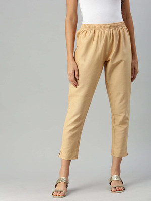 INDIANRANG Regular Fit Women Beige Trousers