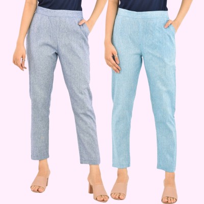 SAAV Regular Fit Women Light Blue, Blue Trousers