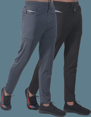 ynam Regular Fit Men Black, Grey Trousers