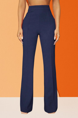 AKOTTY Comfort Fit, Regular Fit Women Dark Blue Trousers
