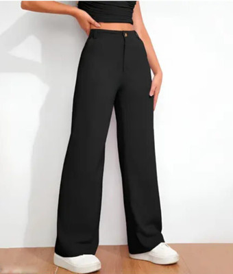 YOZO Regular Fit Women Black Trousers