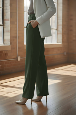 NEXSUS APPARELS Relaxed Women Dark Green Trousers