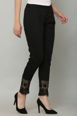 Aasma Creatives Regular Fit Women Black Trousers