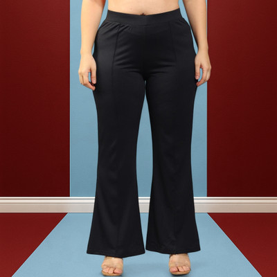 Looksky Loose Fit Women Black Trousers