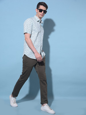 CRIMSOUNE CLUB Slim Fit Men Dark Green Trousers