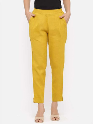 HouseOfCommon Regular Fit Women Yellow Trousers