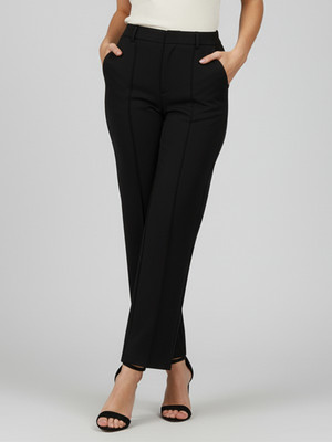 DTR FASHION Straight Fit Women Black Trousers