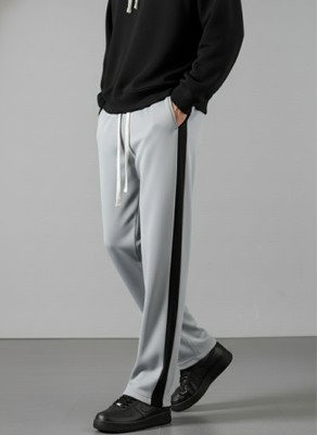 INDICLUB Loose Fit Men Silver Trousers