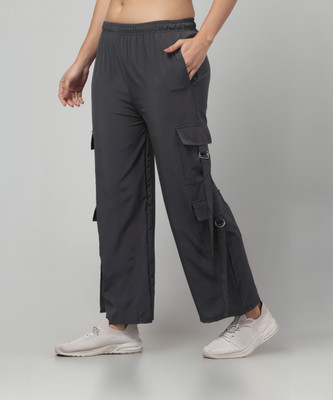DIAMOND RUBY Loose Fit Women Grey Trousers