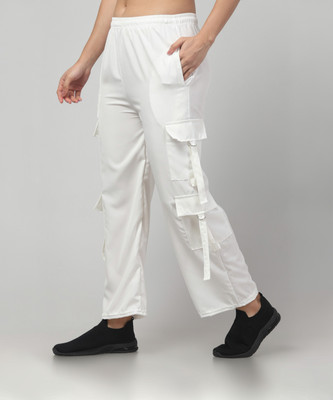 DIAMOND RUBY Loose Fit Women White Trousers