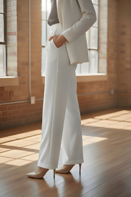 NEXSUS APPARELS Relaxed Women White Trousers