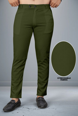JACKBELLA Slim Fit Men Green Trousers
