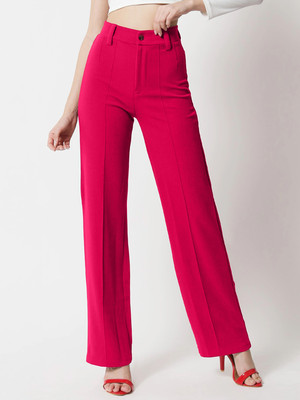KVDEV Regular Fit Women Pink Trousers