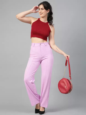 GLADLY Relaxed Women Pink Trousers