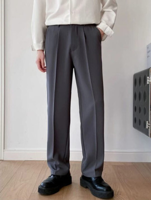 NEXT ONE Straight Fit Men Grey Trousers
