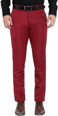 shbm Regular Fit Men Maroon Trousers