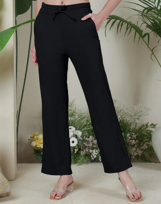 Selvia Regular Fit Women Black Trousers