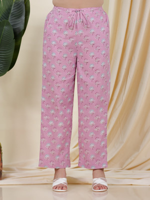 Aramya Comfort Fit Women Pink Trousers