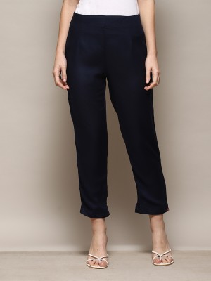 BIBA Regular Fit Women Blue Trousers