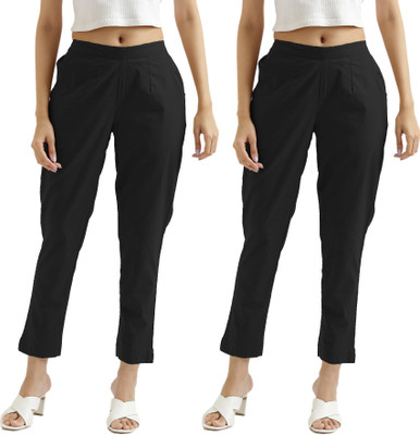 Chiraiyaa Regular Fit Women Black Trousers