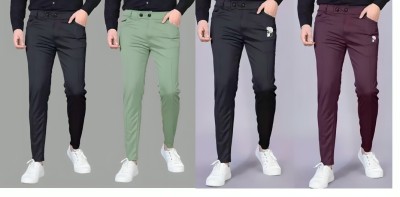 SUMITGARMENT Solid Men Black, Green, Black, Purple Track Pants