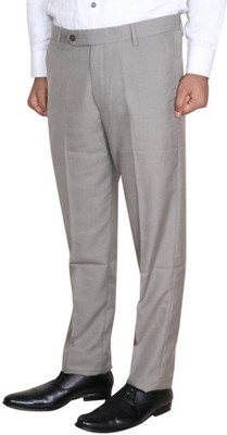 IndiWeaves Regular Fit Men Grey Trousers