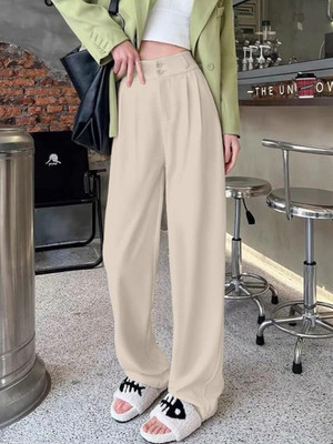 NEXT ONE Loose Fit Women Beige Trousers