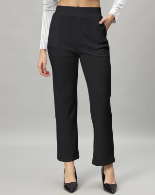 LINOGES Regular Fit Women Black Trousers