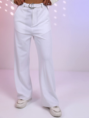 Tokyo Talkies Flared Women White Trousers