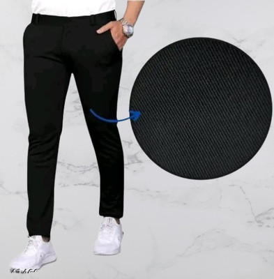 Nitya TrackP Slim Fit Men Black Trousers
