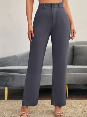 LEE TEX Women Regular Fit Grey Cotton Blend Trousers For Rs. 275 @ 86% off