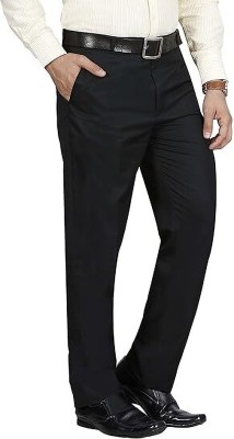 shreeram Regular Fit Men Black Trousers