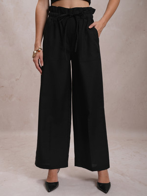 Tokyo Talkies Regular Fit Women Black Trousers