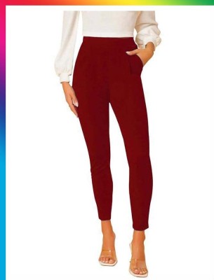 livaa Relaxed Women Maroon Trousers