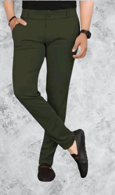 Advikfashion Slim Fit Men Green Trousers