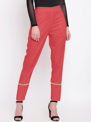 FLOREOS Regular Fit Women Red Trousers