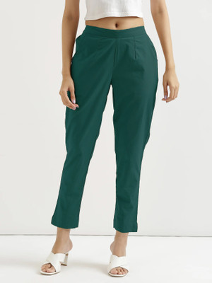 Chiraiyaa Regular Fit Women Dark Green Trousers