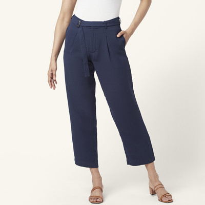 Annabelle by Pantaloons Regular Fit Women Blue Trousers
