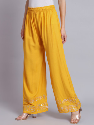 Moda Rapido Flared Women Yellow Trousers