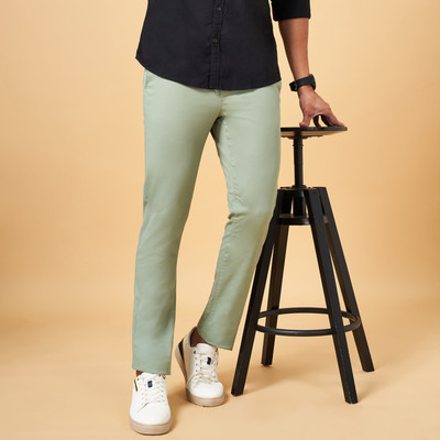 Byford by Pantaloons Slim Fit Men Green Trousers