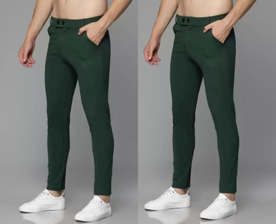 LOOMLUXE Slim Fit Men Dark Green, Dark Green Trousers