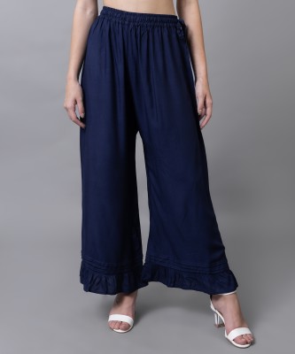 legitlooks Comfort Fit, Flared, Regular Fit, Relaxed Women Dark Blue Trousers